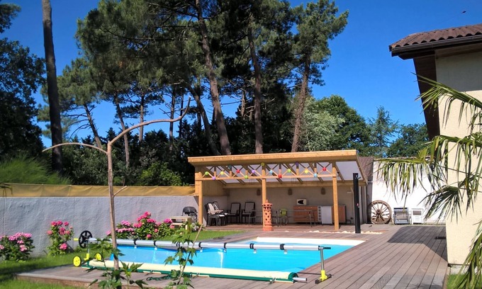 Cazaux Villa | VILLA TENY Classée 3* piscine chauffée BASSIN d'ARCACHON 5 CH 12 pers.