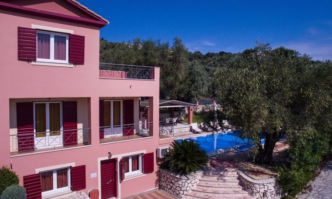 Kariotai Villa | Villashorizon, Ostria, sleeps 4/8p, ideal for families, private pool, bpq, view