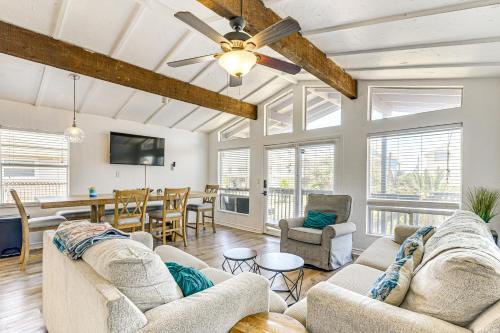 San Luis House | Walk to Beach Ocean-View Home with Deck in Freeport