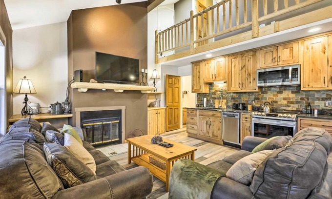 Grand Lake Apartment | Walk to Grand Lake Riverfront Gem with Fireplace!