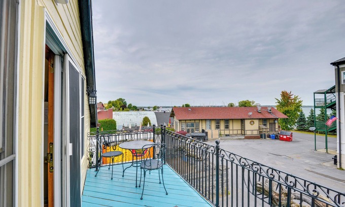 Sackets Harbor Apartment | Water-View Balcony: Charming Lake Ontario Studio!