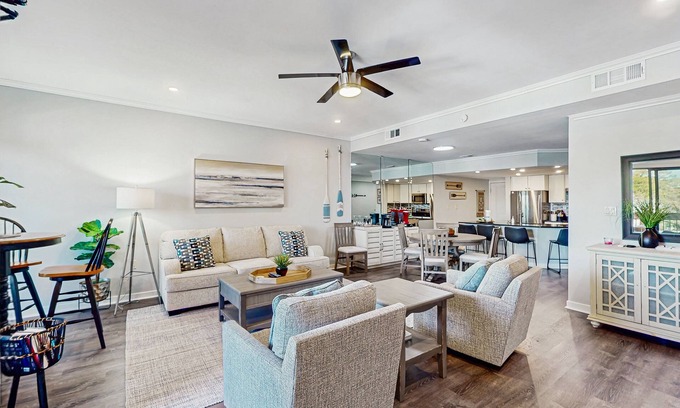 Shelter Cove Villa | Waterfront, dog-friendly condo at Shelter Cove with pool, deck & harbor view
