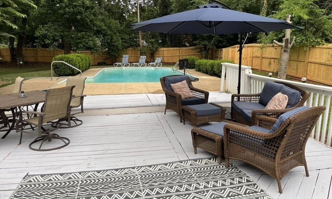 Matthews House | Welcome home! Cozy, chic, comfort inspired. Holiday Ready #GatherPoolhouse!