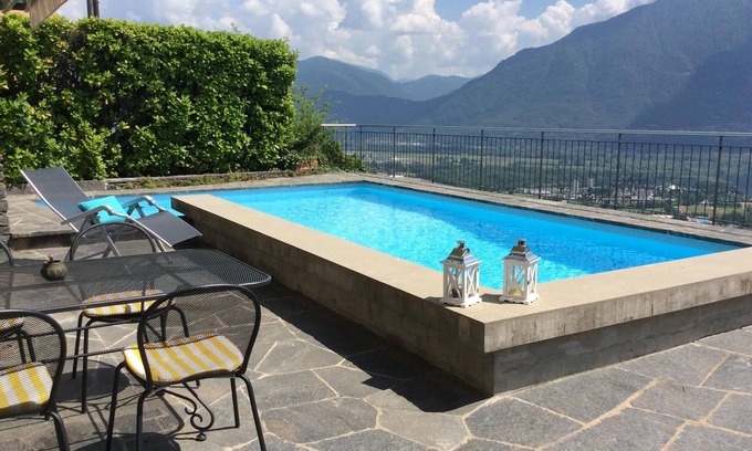 Tenero-Contra House | Well kept family-friendly holiday home with beautiful views and private pool