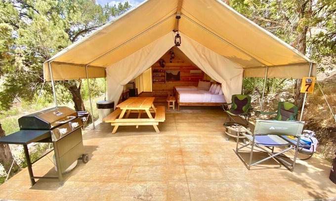 Orderville RV Rental | Zion Glamping Tent w/A/C & Private Bathroom