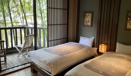 Annex Japanese Western Room "Akari Koji" with River View (14-tatami mats and 2beds), Non Smoking