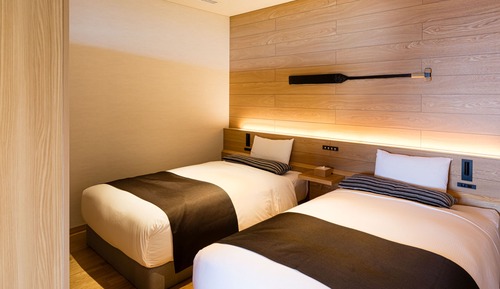 Design Twin Room with Onsen Open-Air Bath (Wood-Deck) East Wing, Non-Smoking