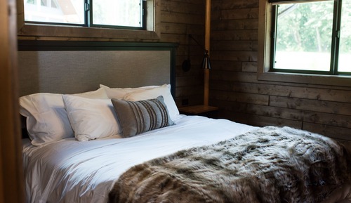Luxury Nature Series Cabin, 1 King Bed, Gas Fireplace, River View (Heron - Not Pet Friendly)