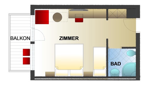 Triple room with extra bed, Several beds, Balcony