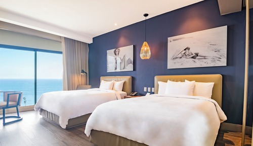 Deluxe Double Room, 2 Double Beds, Sea View