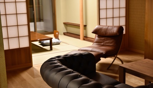 Main Building Deluxe Japanese Western Room with Indoor Bath, Non Smoking -Teppan Turumi at 17:30