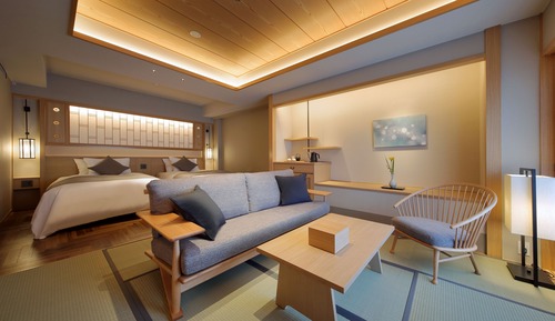 Japanese Western Style Room, with Half Private Open-air Bath