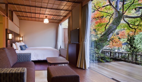 Japanese-Western Room A with Semi Open-Air Onsen (Riverside)