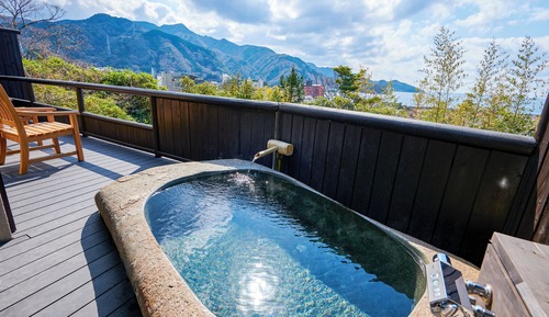 Twin Room with Tatami Area and Open-Air Hot Spring Bath, Sea View [UZURA], Non Smoking