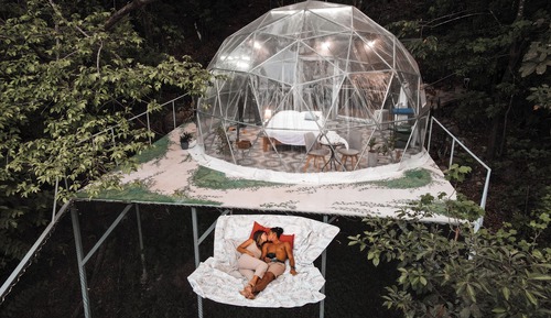 Exclusive Tent, 1 Queen Bed, Hot Tub, Mountain View