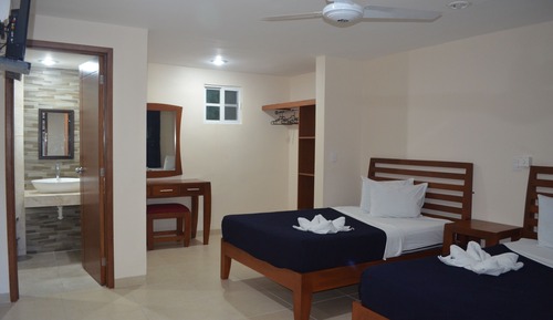 Double Room, 2 Double Beds, Courtyard View