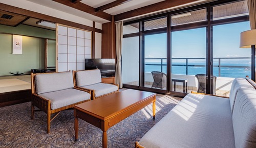 Ocean View Japanese & Western Mixed Room, Halfboard with Japanese Dinner, Non Smoking