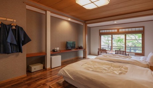 Japanese Style Twin Room with Two Single Beds and Flooring, Non Smoking