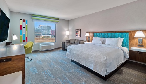 Room, 1 King Bed with Sofa bed, Refrigerator & Microwave