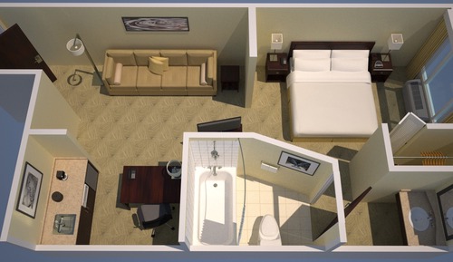 Studio, 1 King Bed with Sofa bed (Hearing Accessible)