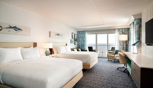 Premium Double Room, 2 Queen Beds, Balcony, Oceanfront (Corner)