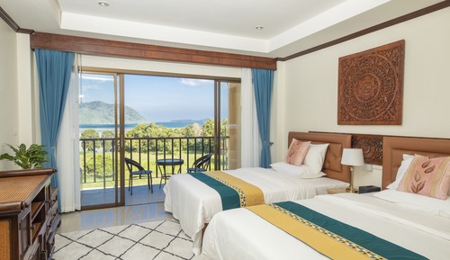 Deluxe Twin Room, 2 Double Beds, Sea View