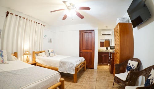 Junior Double Room, 2 Queen Beds, Kitchenette, Ground Floor