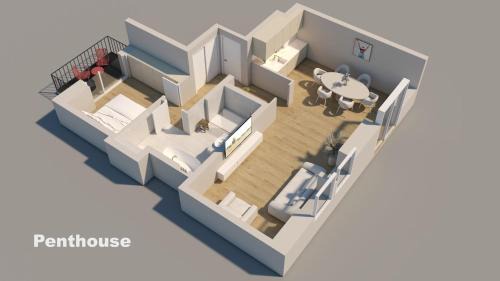 Penthouse Apartment with Balcony