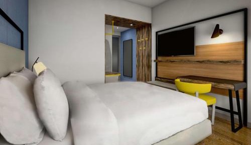 Room with One Queen Bed and Walk-In Shower