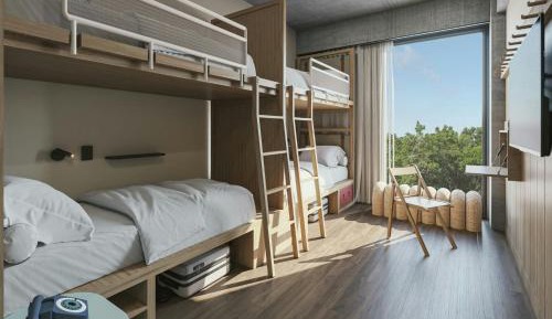 Quad Twin Room with Four Twin Bunk Beds