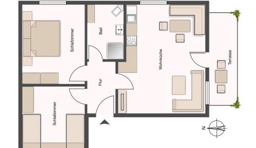 Two-Bedroom Apartment with Terrace