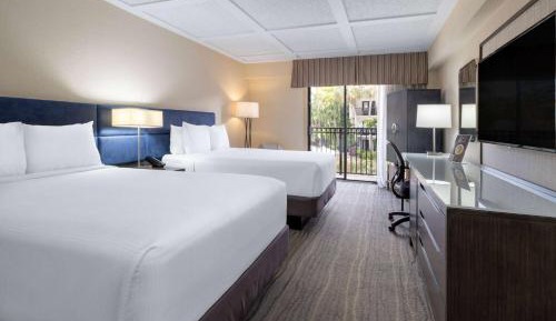 Double Room with Two Double Beds and Pool View - Non-Smoking