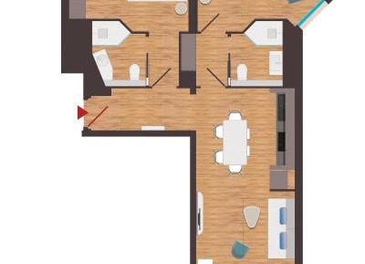 Two Bedroom Apartment with 2 Bathrooms