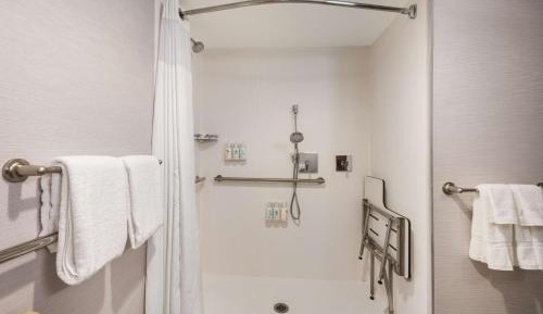 Mobility Accessible Guestroom Two Queens Roll-In Shower