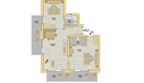 Two-Bedroom Apartment (4 adults) with Balcony- new construction
