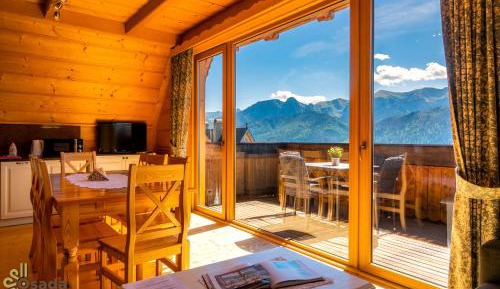 Panoramic Three-Bedroom Apartment with Balcony, Fireplace and Mountain view