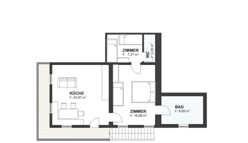 Two-Bedroom Apartment with Balcony