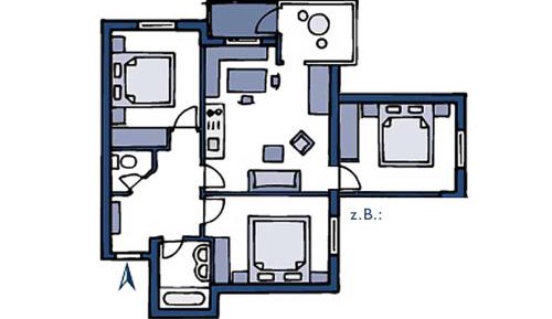 Three-Bedroom Apartment