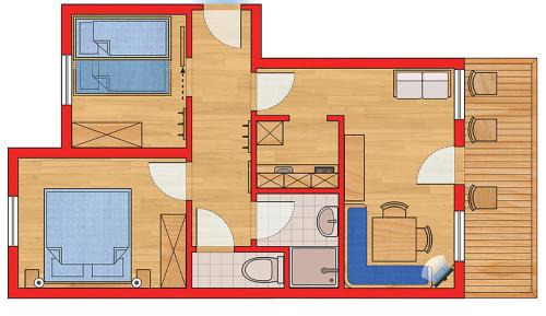 Big Two-Bedroom Apartment with Balcony