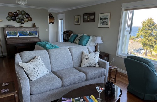 Regional District of Nanaimo Apartment | Big Vista Panoramic Cruise-ship-View Suite. Minutes from the beach!