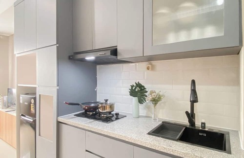 Kedungmanggu Apartment | Soft Grey 1Br At Royal Sentul Park Apartment