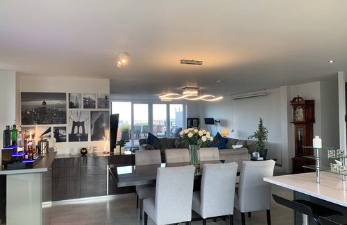Derby Apartment | Luxury Entire City Penthouse with Hot Tub on roof terrace