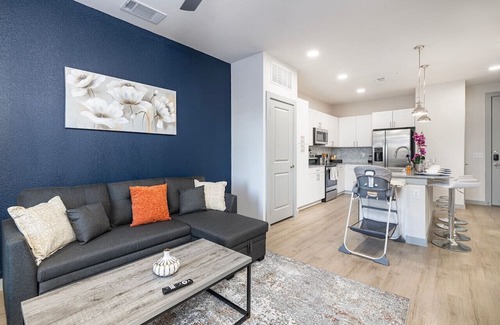 Lewisville Apartment | Stylish 1BD: Pool, Fitness & Workspace Oasis