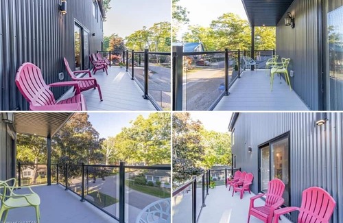 Grand Bend Ski Chalet | Beachfront rooftop patio, hot tub, sleeps 14, 2 BBQ, private new house