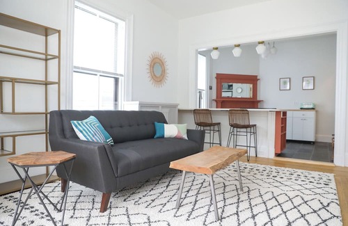 Parkside Apartment | Modern Retreat in Historic Brick Building