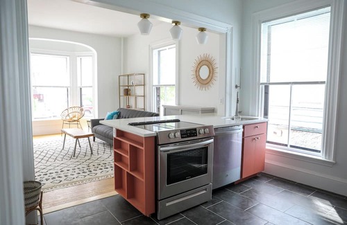 Parkside Apartment | Modern Retreat in Historic Brick Building