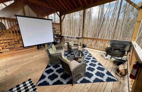 Traphill RV Rental | Magical Glamping Tent in the Woods near Stone Mountain State Park, North Carolina