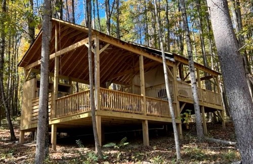 Traphill RV Rental | Magical Glamping Tent in the Woods near Stone Mountain State Park, North Carolina