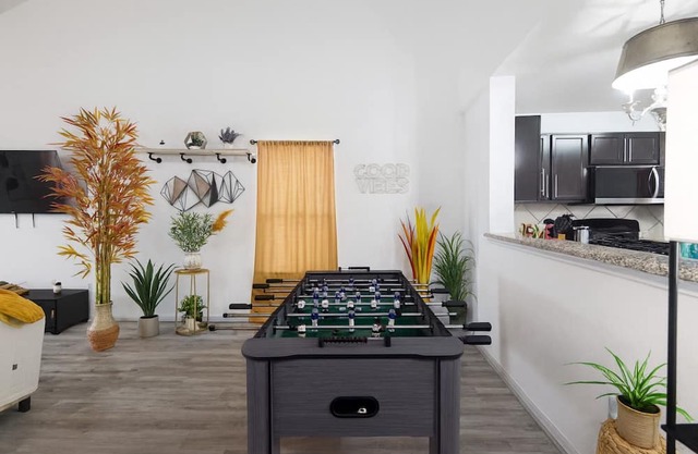 Kitchen Foosball Fenced Yard Parking