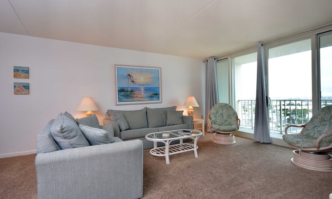 North Ocean City Condo | Cozy two bedroom condo, set with calming beach themes in a beautiful, family friendly, ocean front building